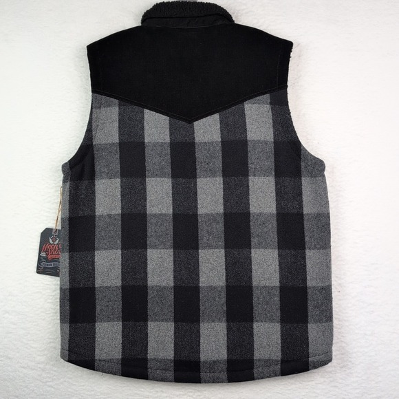 NWT Moonshine Spirit Countryman Vest Mens Large Sherpa Lined Wool Buffalo Check - Picture 7 of 11